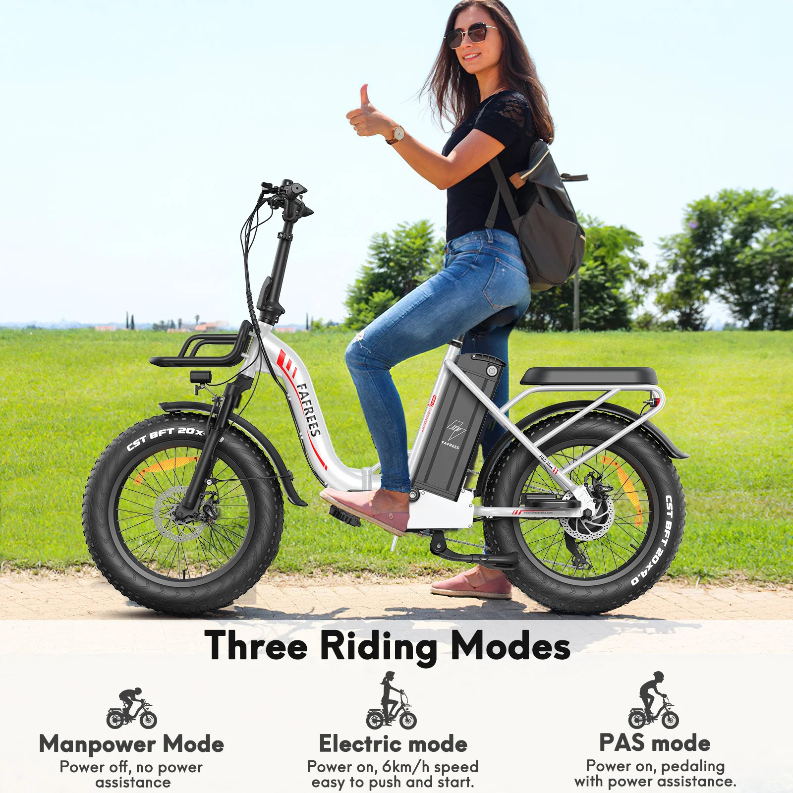 Fafrees F20 Max Klapprad Elektrofahrrad Mit 48V 30Ah Abnehmbarem Akku, 20 Zoll E-bike Mountainbike für Erwachsene, 7-Gang, 25 km/h und Reichweite bis 110–150km – Detail 6