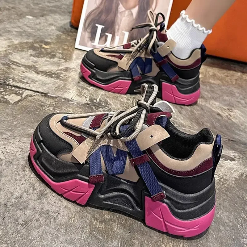 Sneakers Woman Footwear High on Platform Athletic Sports Spring Autumn Shoes for Women Trends 2025 Deals Korean New Casual Light - 2