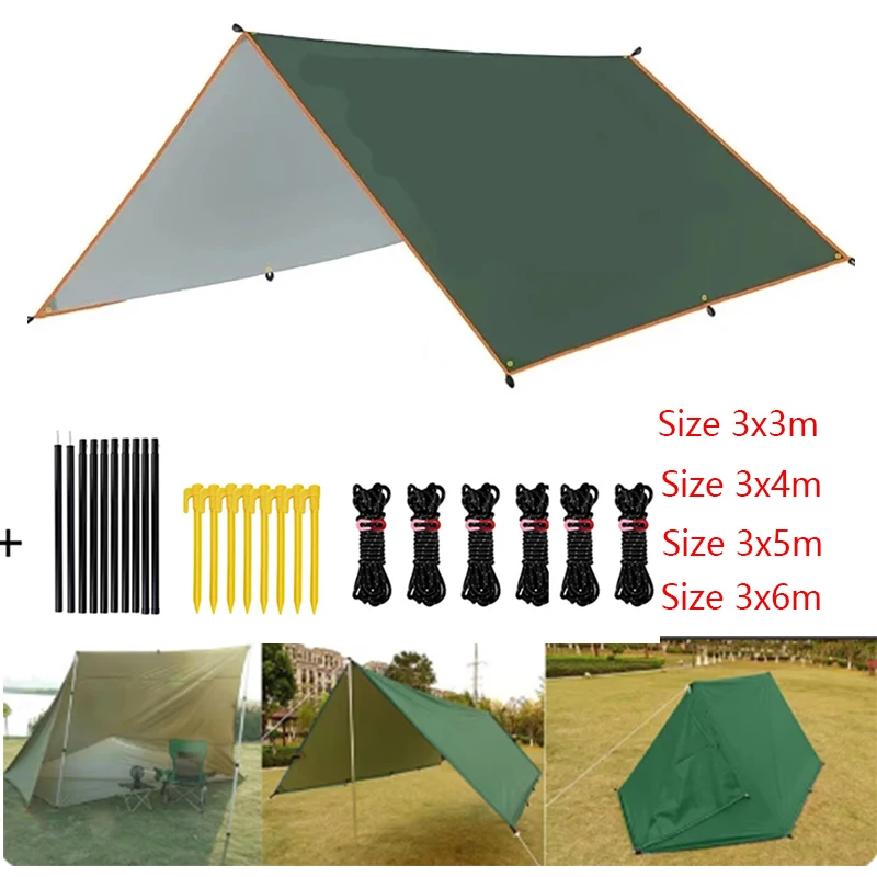 Awning Waterproof Tarp Tent Shade Ultralight Garden Canopy Sunshade Outdoor Camping Tourist Beach Sun Shelter