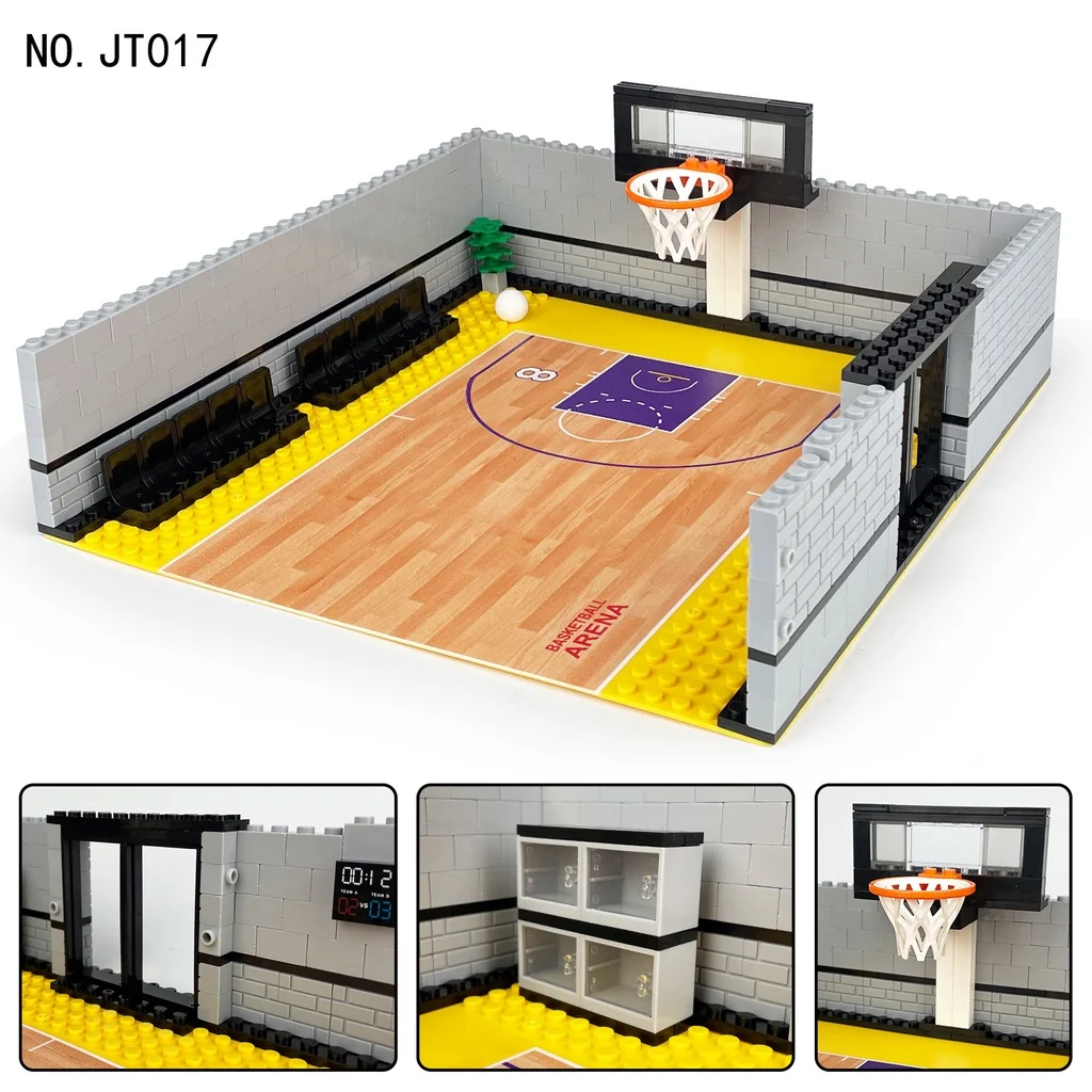 Basketball Scene Children's Small Particles Assembled Building Blocks Educational Toy Ball King Dominates DIY Boy Birthday Gift