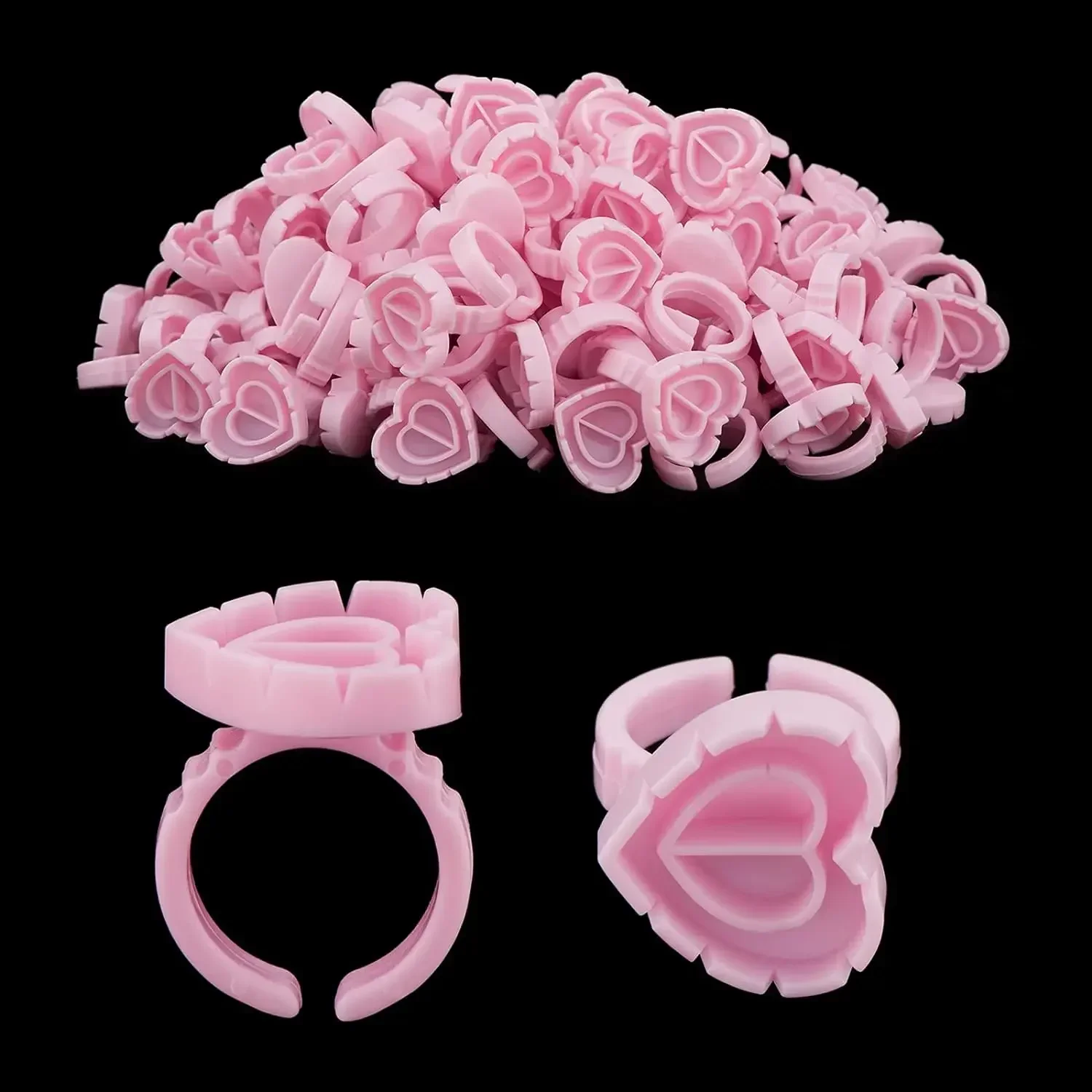 Ring Container For Lashes 100Pcs Volume Glue Ring Cup for Lashes Fan Tattoo Pigment Holder ...