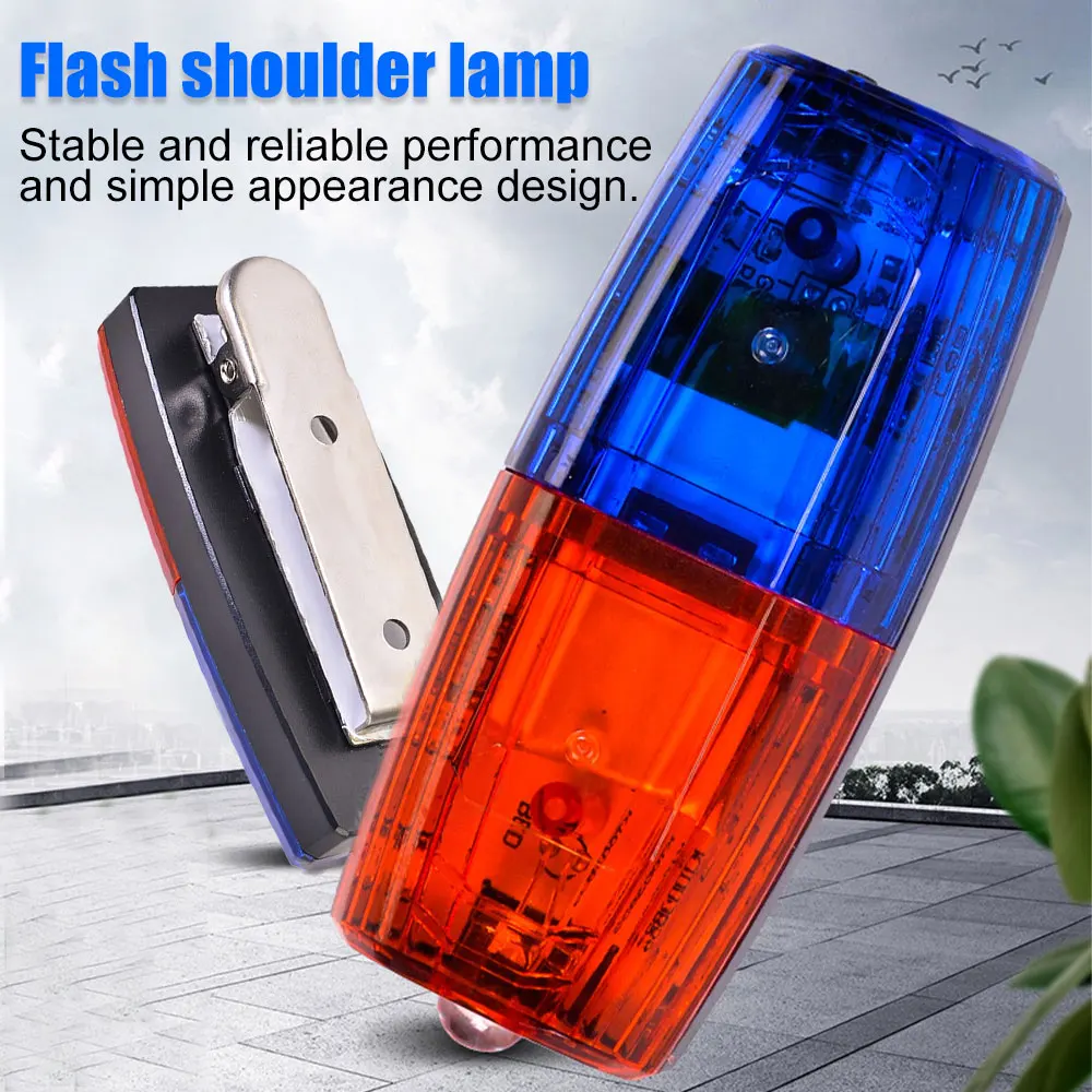 Red/Bule White Strobe Clip Lamp Traffic Warning Signal Flashing Light Warning Safety Police Shoulder Chest Emergency Light 5