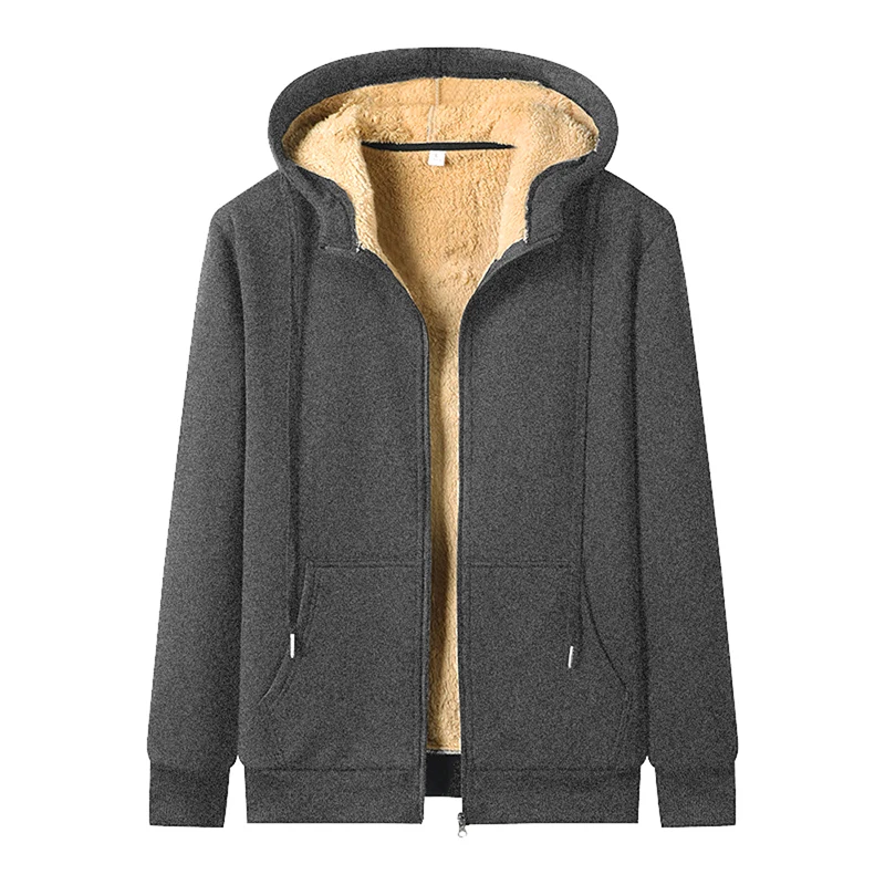 Men Coats Warm Full Zip Tops Jacket Long Sleeve Hoodies Hooded Sweatshirt Coat Casual Comfortable Breathable Outwear