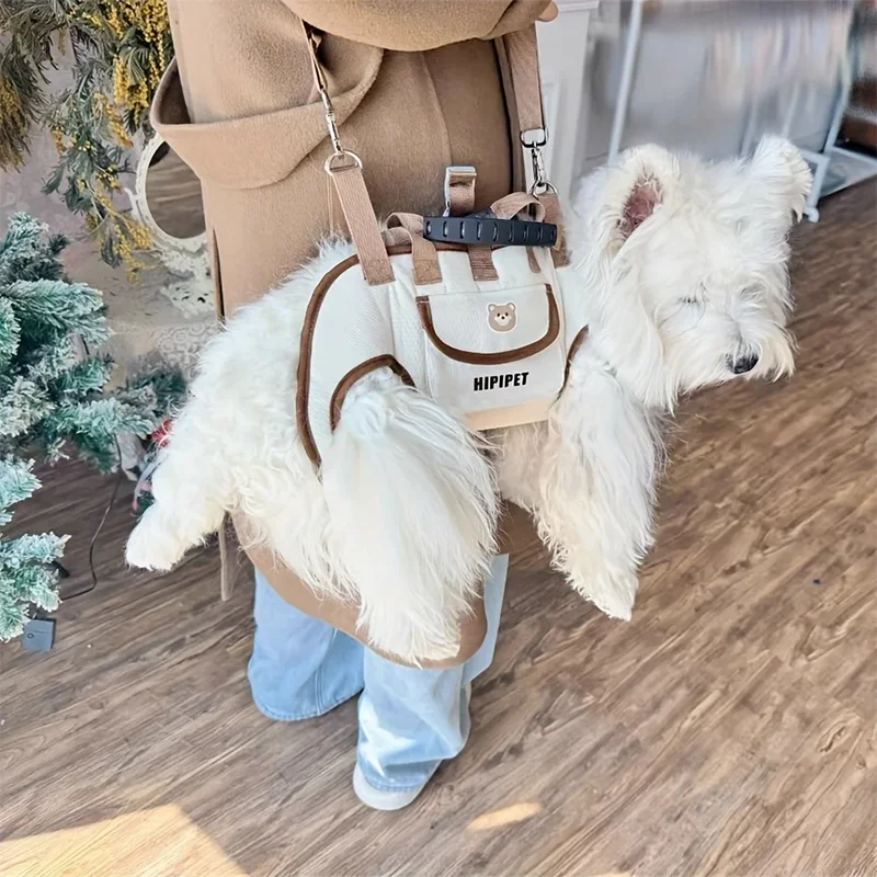 Pets Outdoor Carrying Bag Small Dogs And Medium-sized Cats with Harnesses Clip Adjustable Shoulder Handheld for Hiking Daily Use