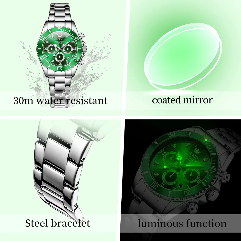 OLEVS 5632 Woman Quartz Watch High Hardness Coated Mirror Chronograph Watch For Women Waterproof Date Original Ladies Wristwatch