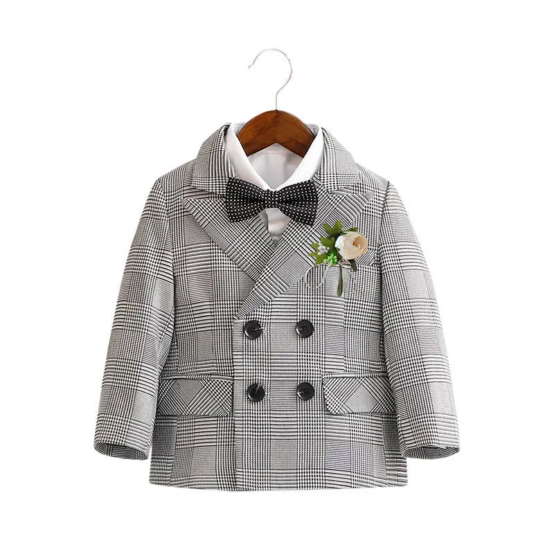 Boys Plaid Formal Suit Set 6