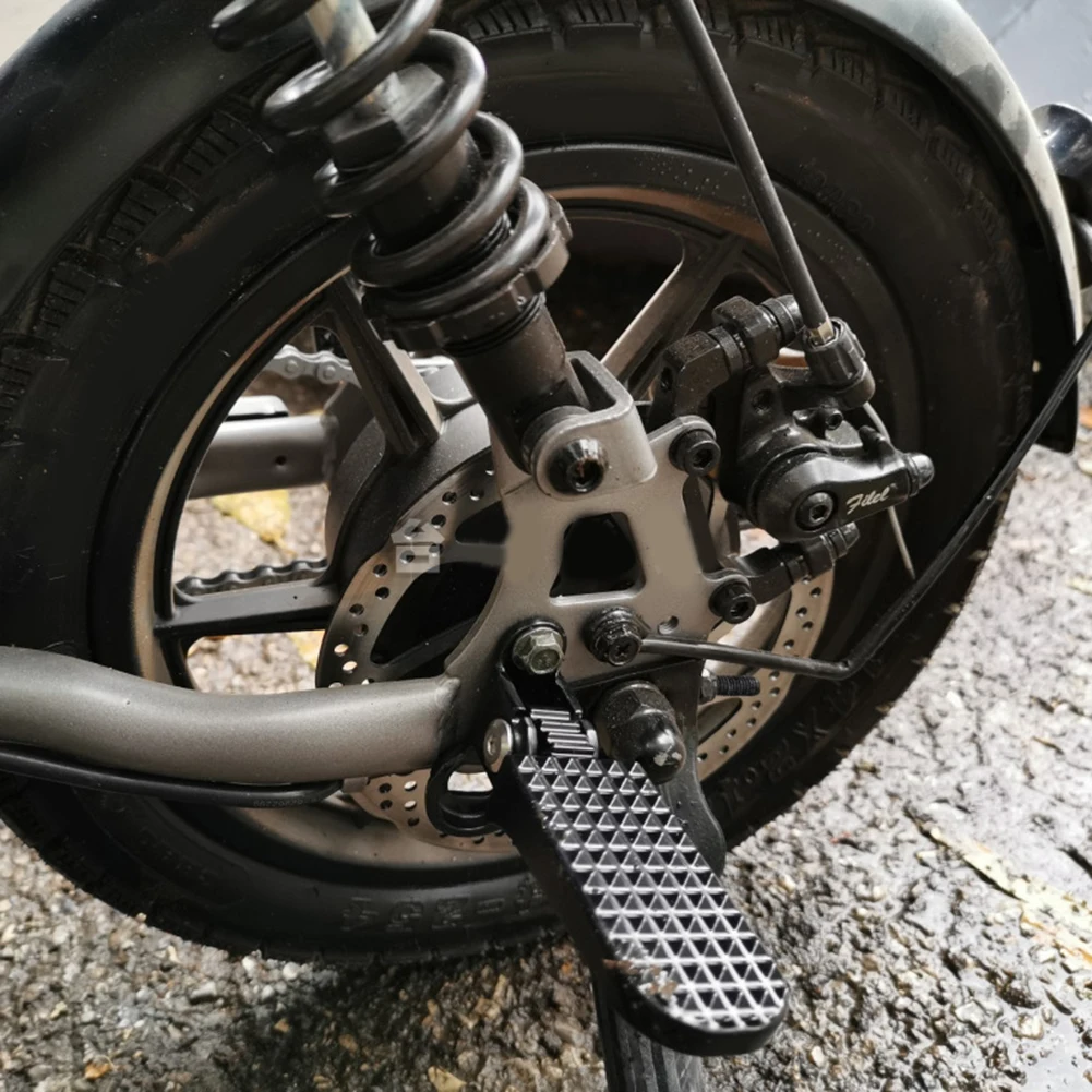 1 paar Fahrrad Hinten Pedal Faltbare Fußstützen Anti Slip Muster Aluminium Legierung Fuß Unterstützung Pedal Elektrische Fahrrad Motorrad Teil – Detail 3