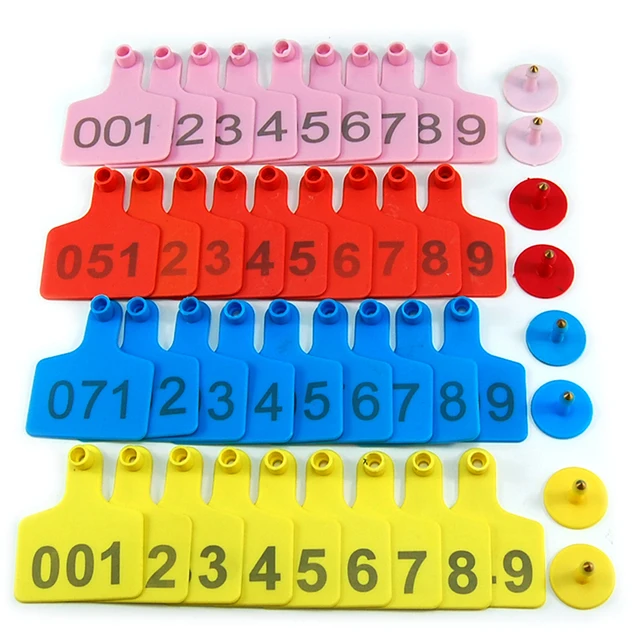 Plastic TPU Identification Label with Number for Livestock, Cow Cattle Ear Tags, Farm Animal Ear Tags, Pig and Sheep, 50PCs 4