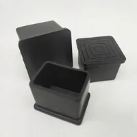 8pcs Black PVC Table Chair Leg Tips Caps Non-slip Floor Square Rubber Feet Pads Floor Protector Furniture Accessories 5