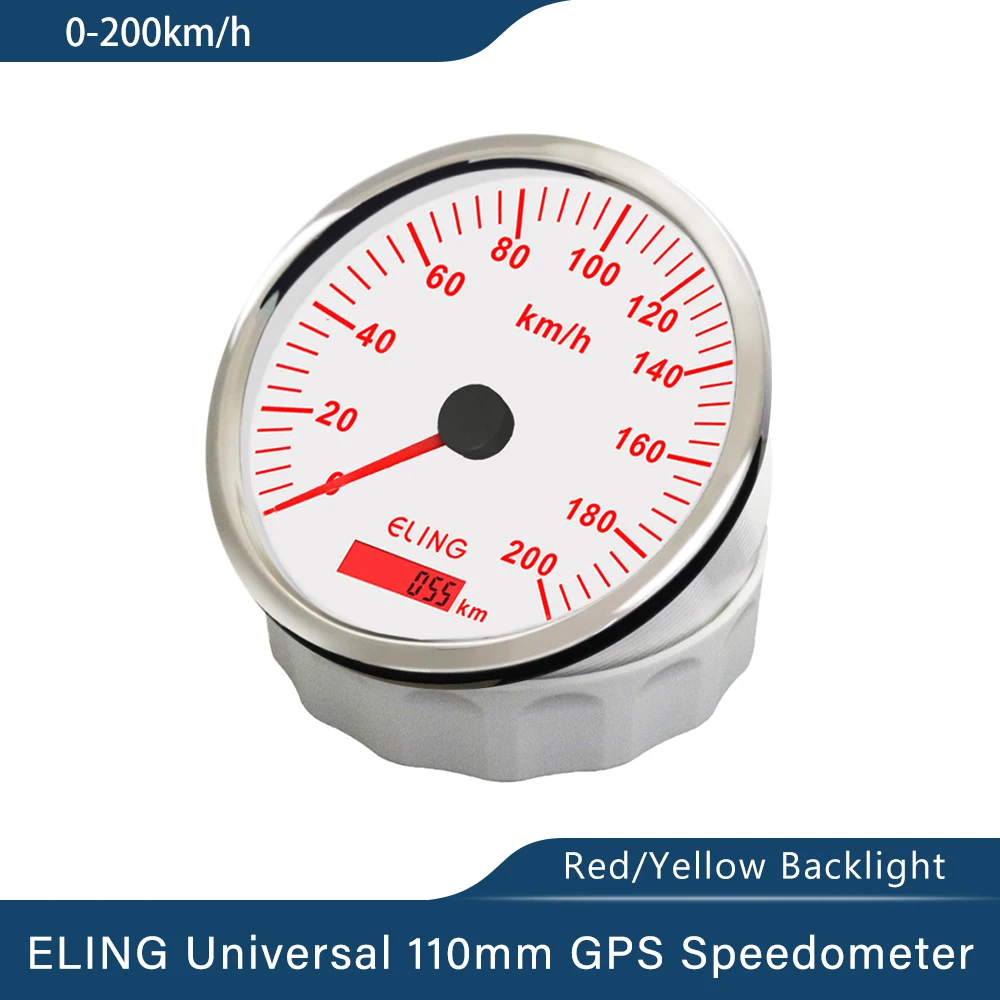 ELING Universal Auto Gauge Kit GPS Speedometer with Tachometer RPM Gauge  Set Left Right High Beam Over Speed Buzzer Alarm Odometer Mileage Resetable