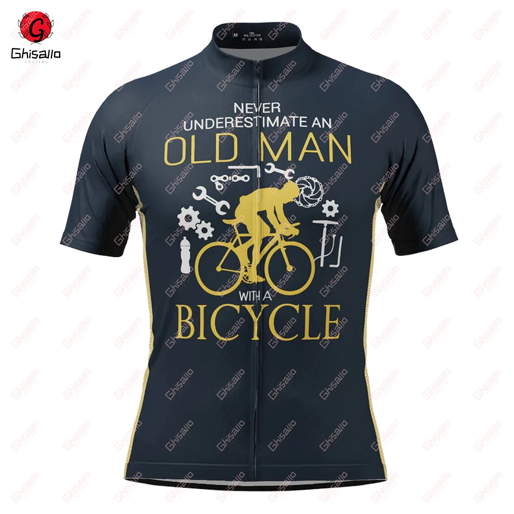 Never Underestimate an Old Man Cycling Jersey for Short Sleeve MTB Maillot Downhill Pro Team Mountain Bicycle Clothing