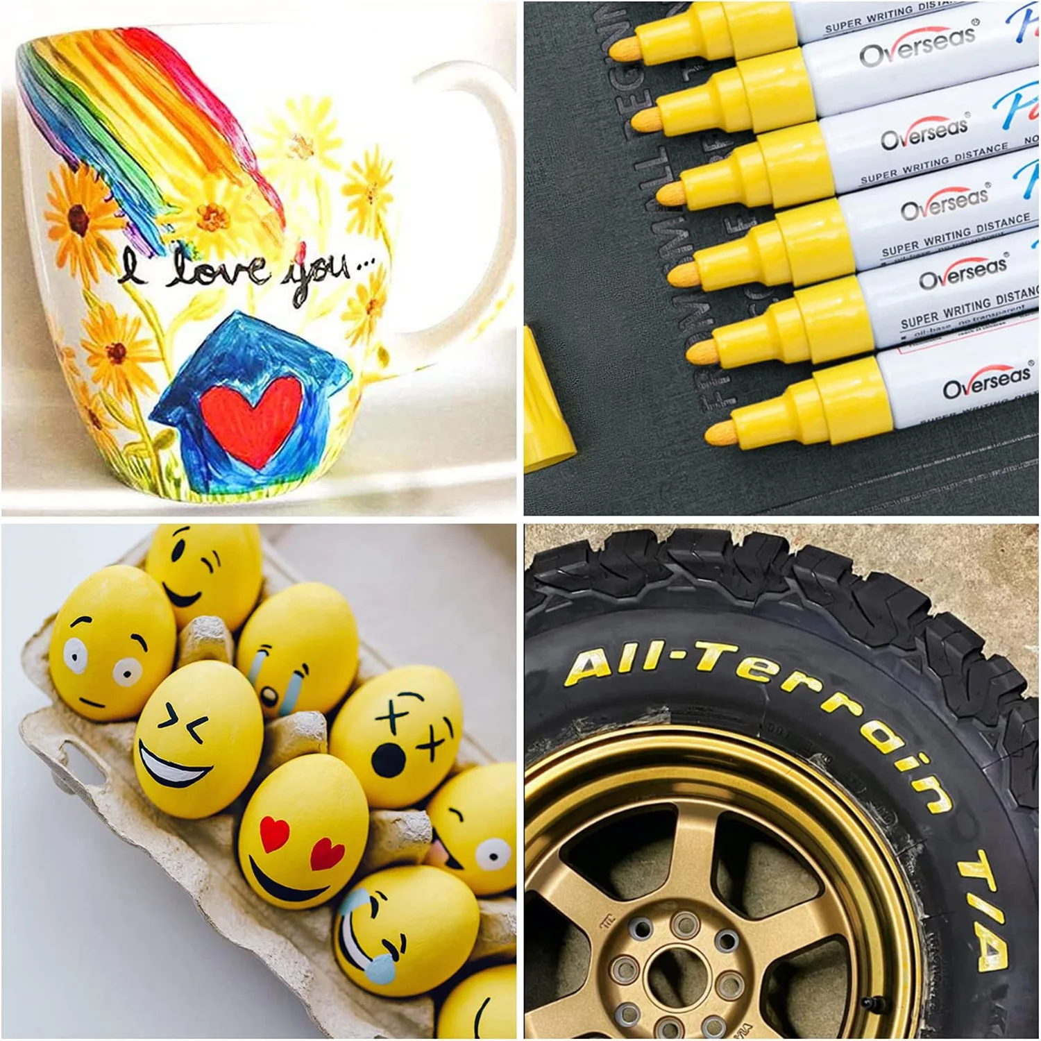 Yellow Paint Markers Pens 12 Pack Permanent Oil Based Paint Pen, 2.0mm  Medium Tip, Quick Dry and Waterproof Marker for Rock,Wood - AliExpress