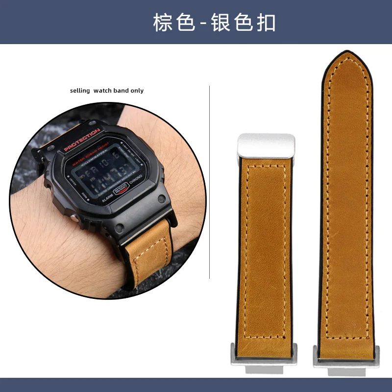Correa de reloj de piel de vaca DW-5600 para Casio DW5600 GW-B5600 GW-M5610 GA2100 GA-2100 Correa de reloj deportiva Correa de lona Correa de reloj Estuche de pulsera