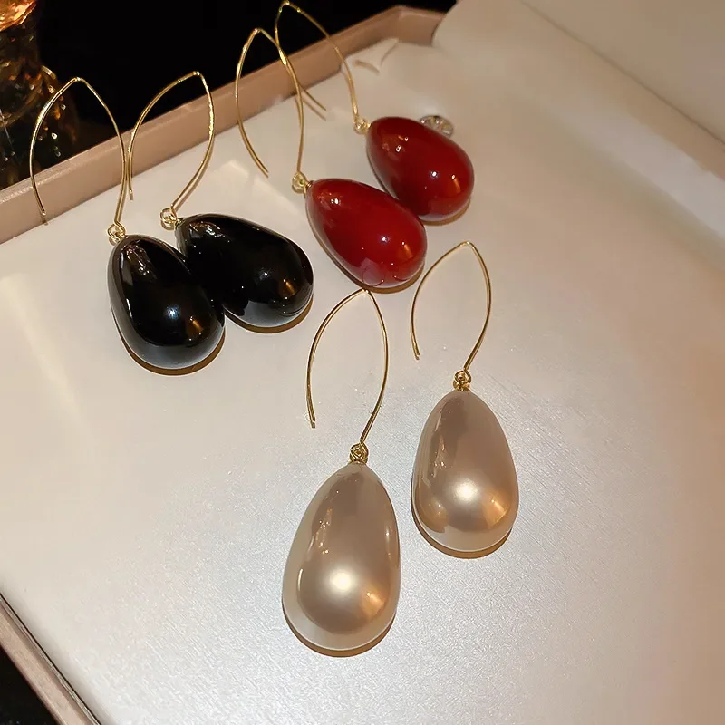 Orecchini Pendenti Con Perle Waterdrop Retrò Francesi Per Le Donne Moda Di Lusso Semplice Boucle Oreille Femme Ad Alto Senso