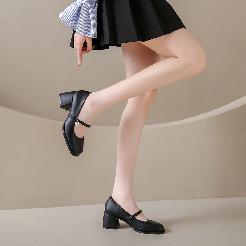 Ladies Shoes on Sale 2024 Closed Toe NEW  Women's High Heels Outdoor Elegant High Heels Square Heel Round Toe Shoes Female New