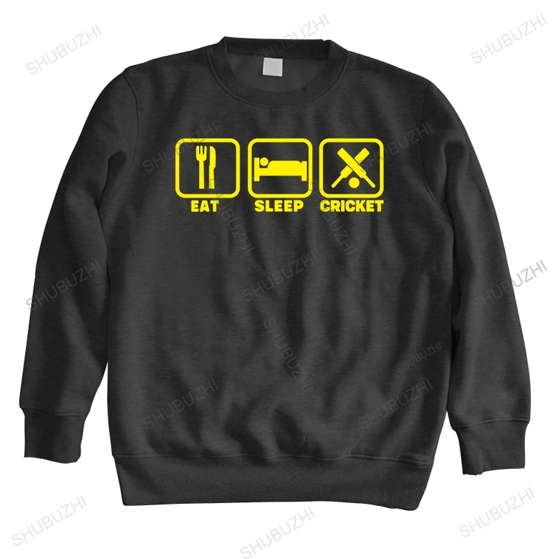 

new fall Cotton hoodies Men Crew Neck Tops New fashion sweatshirt EAT SLEEP CRICKET brand top unisex streetwear hoodie for boys