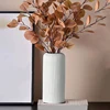 Striped Ceramic-Like Plastic Vase For Flowers Decorative Floral Arrangement Display Creative Little Flower Vase 2