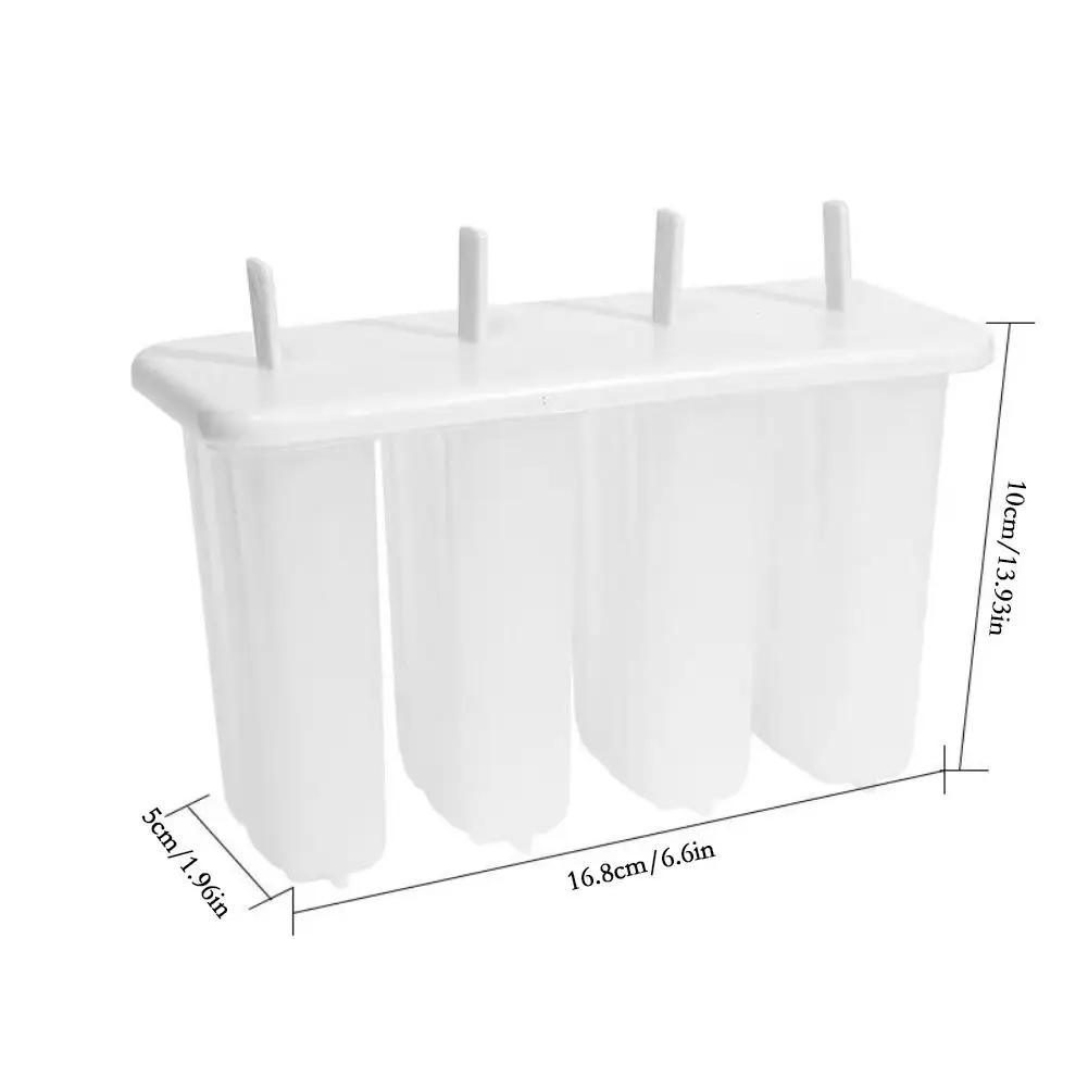 Ice Cream Popsicle Mold 4-Cell DIY Handmade Ice Cream Mold With Lid Summer Children Ice-lolly Tray Kitchen Gadgets ice mold,ice cream molds