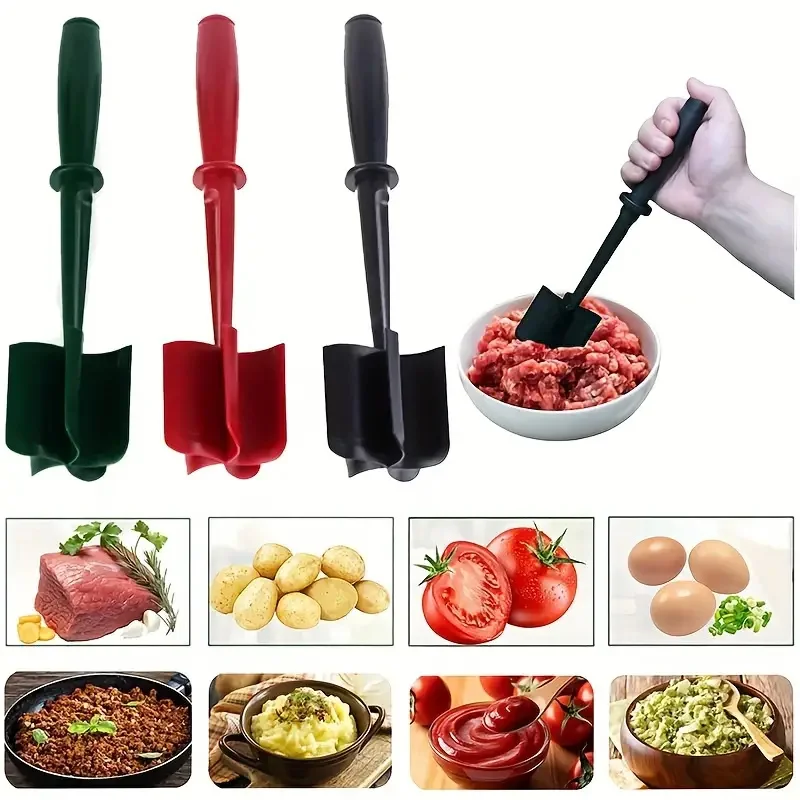 1pc Manual Meat Chopper Cooking Scraper Grinder Masher Shredder Multifunctional Heat Resistan Non-Stick Cookware Kitchen Gadgets