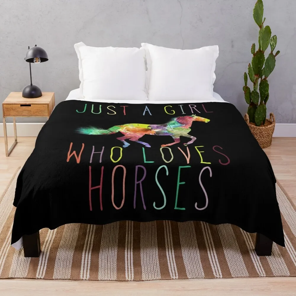 

Just A Girl Who Loves Horses Throw Blanket Luxury Throw Shaggy valentine gift ideas Blankets