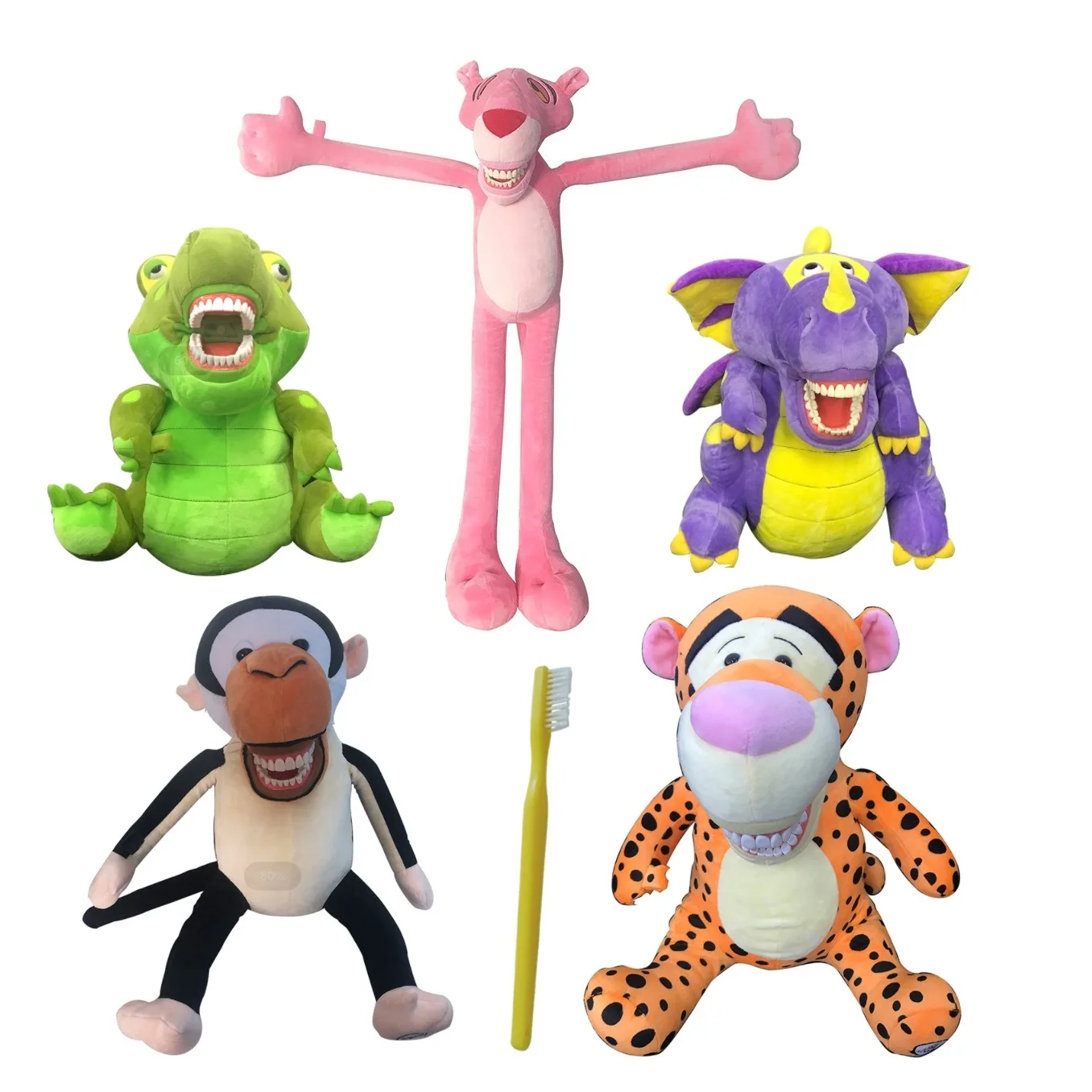 DentalPlushToysWithTeethModelCuteAnimalsPlushDollTeethBrush