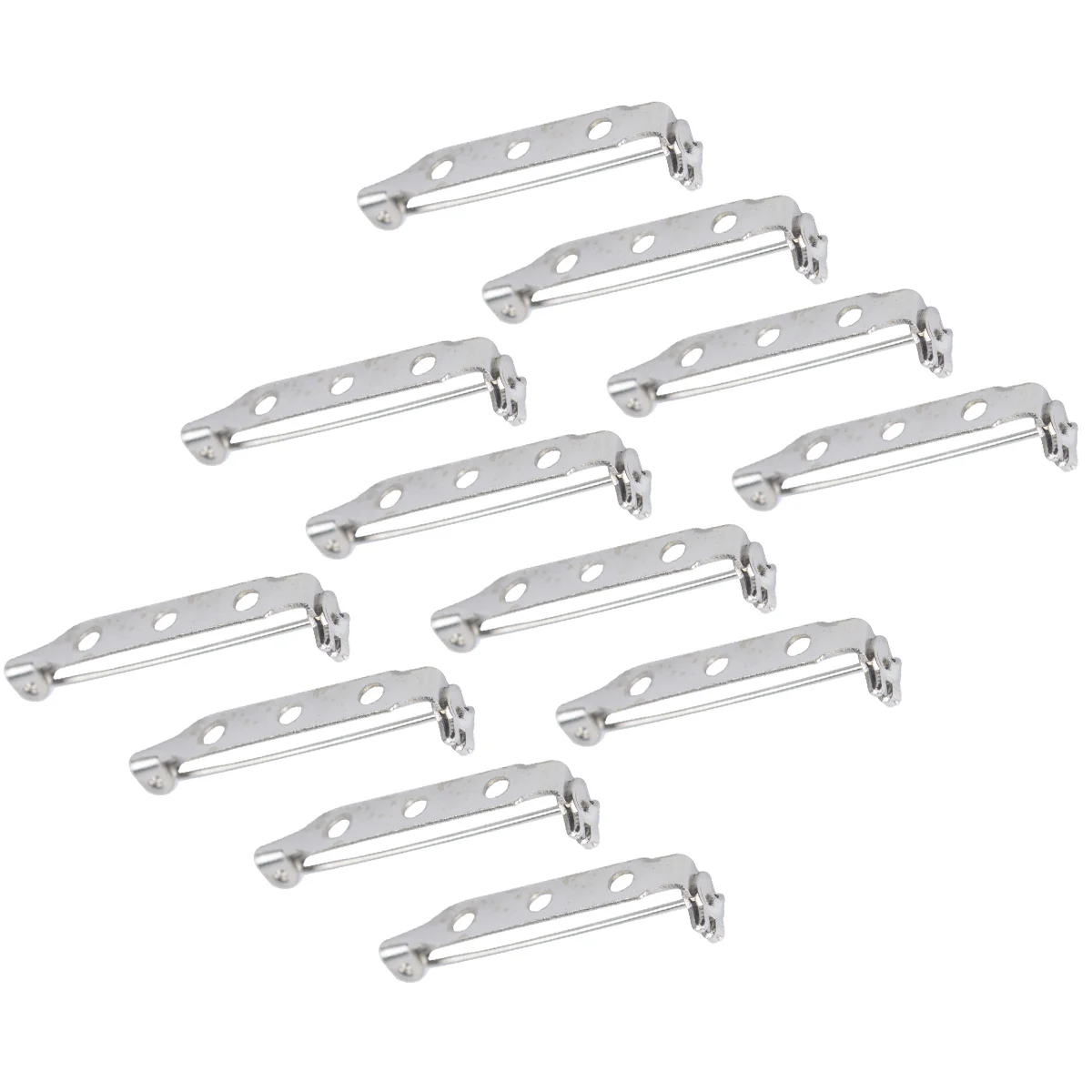 

50pcs 37mm Stainless Steel Back Safety Catch Bar Brooch (Silver)