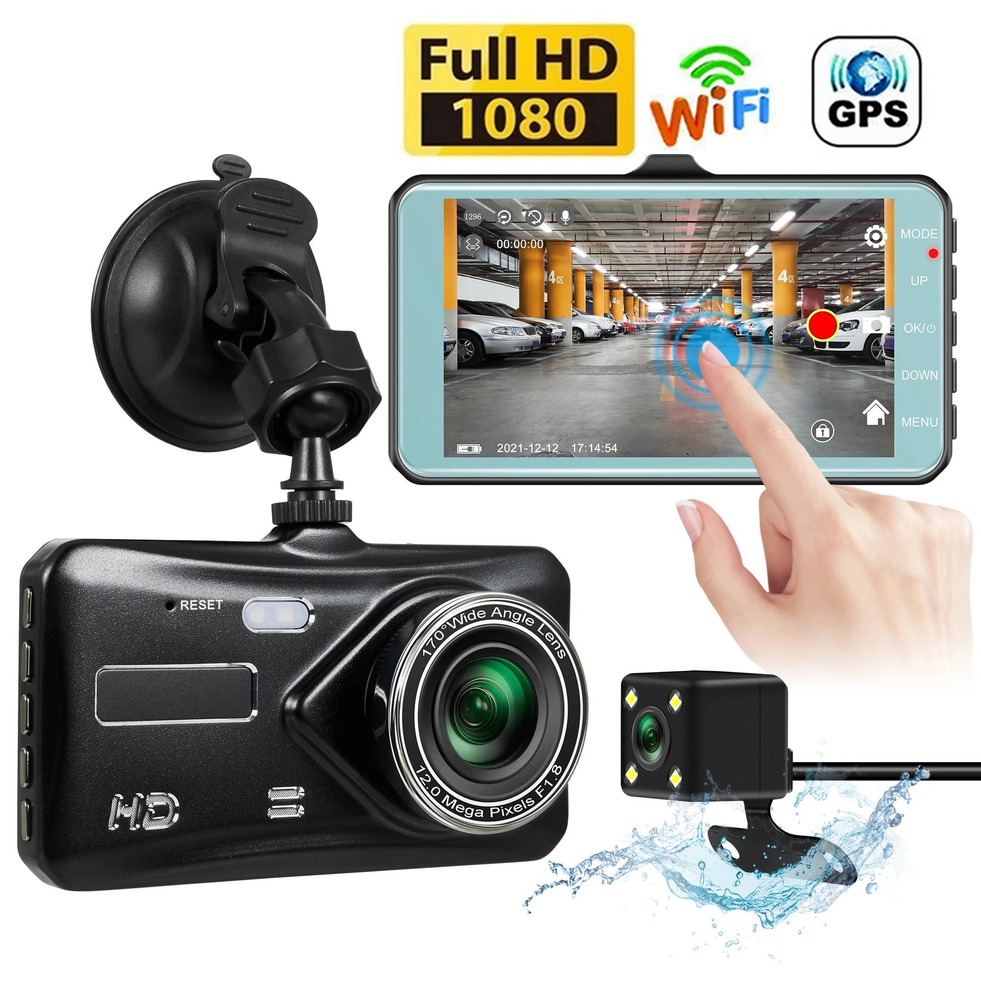 Car DVR WiFi Dash Cam Front And Rear View Camera Dual Lens Dashcam 1296P  Full HD Driving Video Recorder Black Box Night Vision - AliExpress