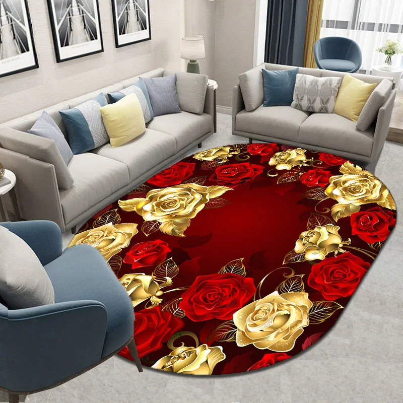 Rose In Oval Rugs