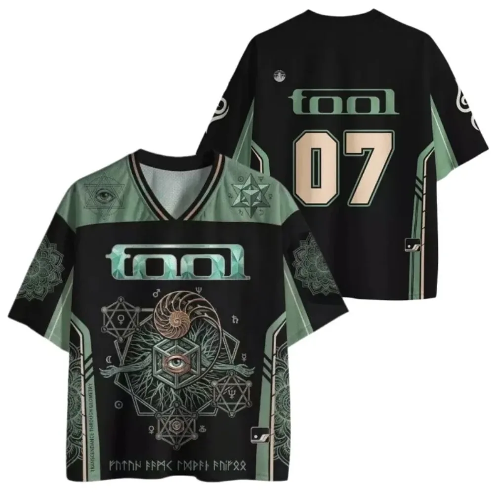 Retro-T-Shirt mit Geometrischem Muster im 3D-Druck für Damen und Herren, V-Ausschnitt, Locker Geschnitten, Schnelltrocknend, für Freizeitkleidung und Familienoutfits