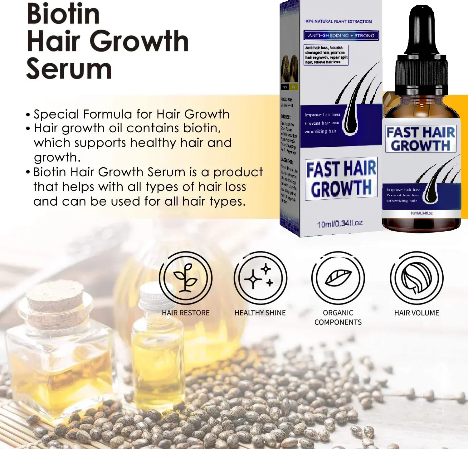 Biotin Hair Spray for Man Women 20ml Repair Damage Restore Oil Scalp Repair Serum Thicken Hair Health Care, hair care products
