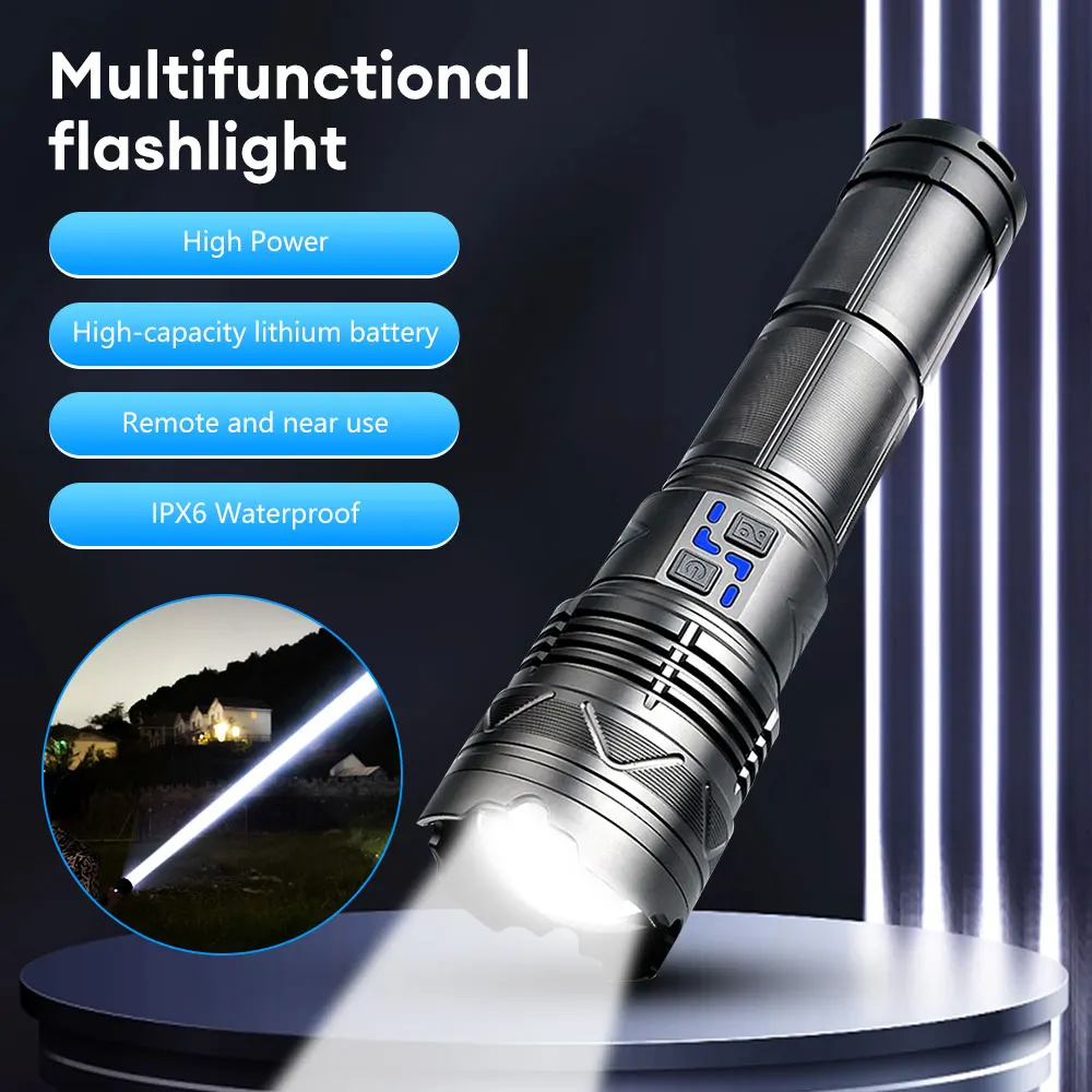 

LED Flashlight Super Bright Spotlight Long Range Handheld Flashlight Zoomable Torch Outdoor Emergency Camping Lamp Flashlight