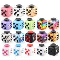 Fashion Decompression Dice Autism Adhd Anxiety Relieve Toy Adult Kids Fingertip Press Button Toys Rainbow Dice Antistress Cube 1