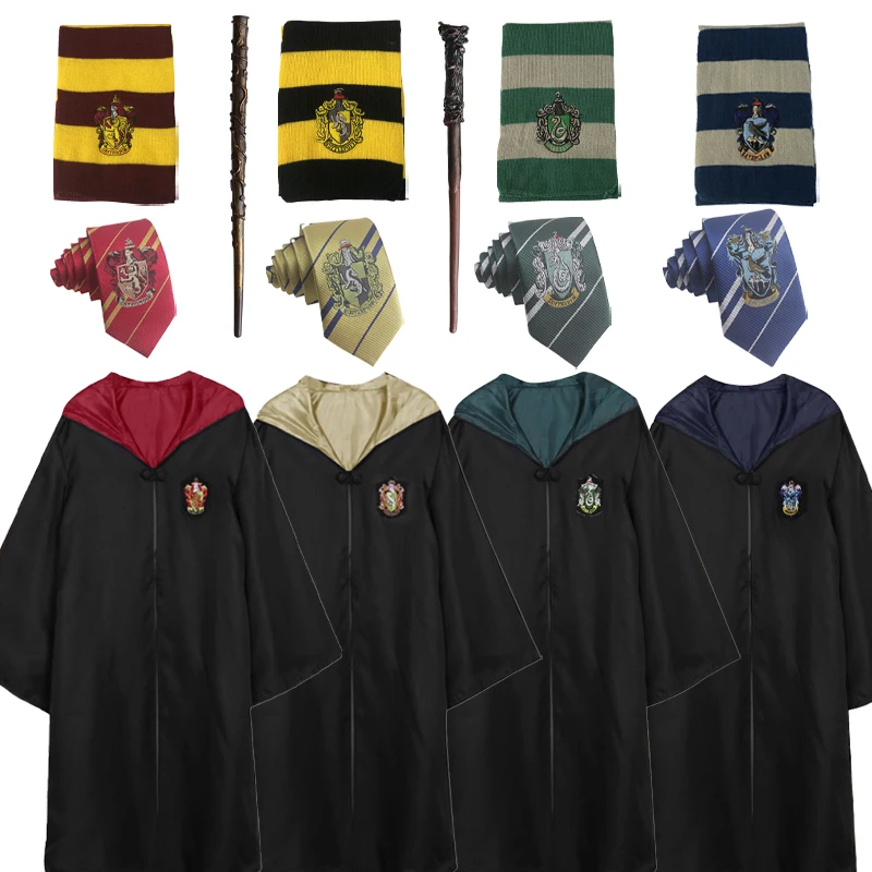 Costume de Poudlard Cosplay Harry Potter, robe magique, jupe Hermione, cape  Gryffondor, pull, uniforme scolaire Slytherin Malfoy - AliExpress