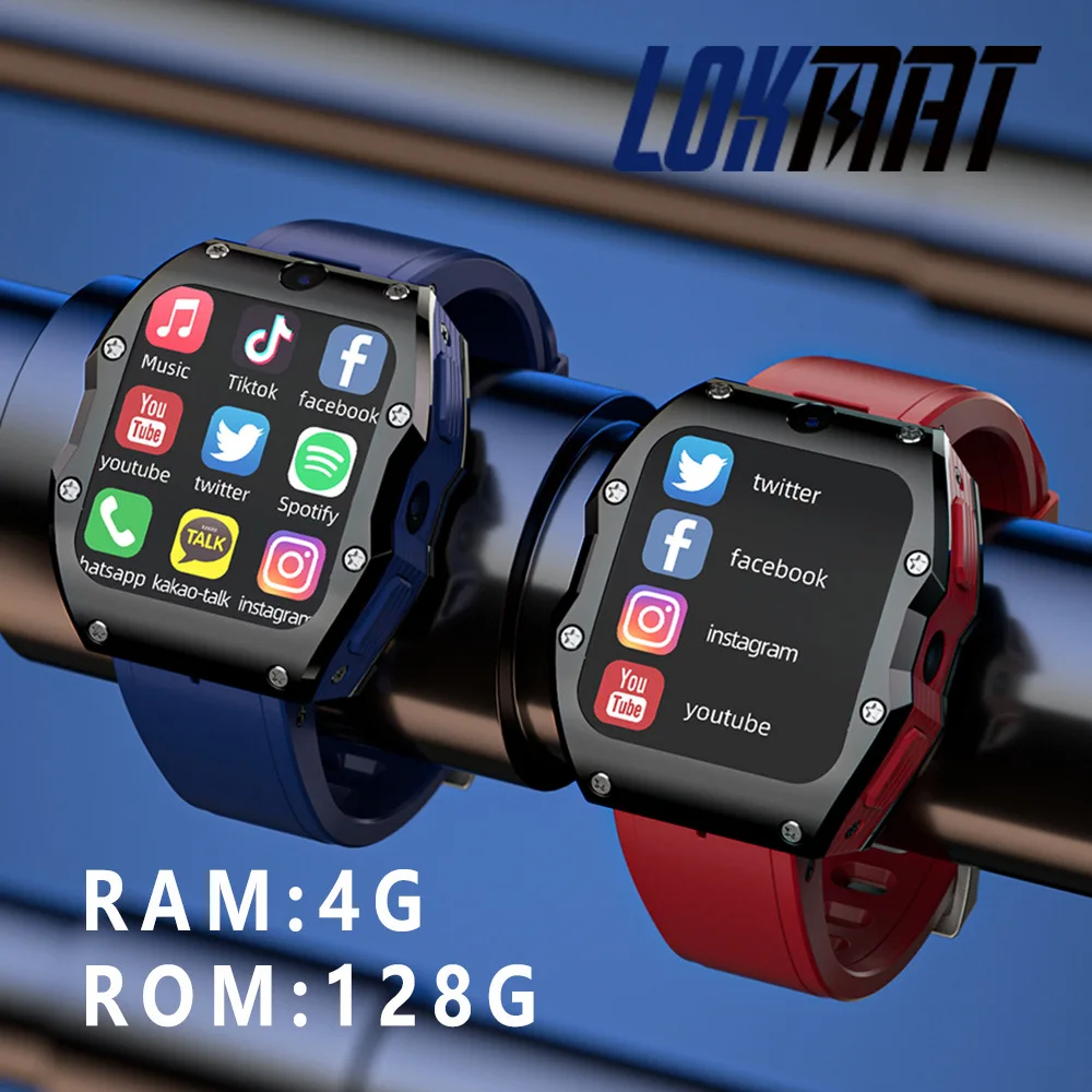 

RAM 4GB ROM 128GB Android 9.1 Smart Google Play Dual Camera GPS Wifi 4G Network Calls Wacth Phone Heart Rate Monitor Wristwatch