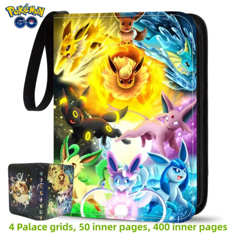 

400Pcs Card Pokemon Album 4 Pocket Zipper Binder Folder Pokemon Battle Card Pack Kids Birthday Gift Christmas Gift Without Cards
