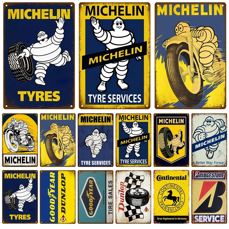 Tyres Tire Retro Decorative House Metal Sign Plate Posters On The Wall Tin Sign Vintage Poster Decor Wall Art Room Decoration