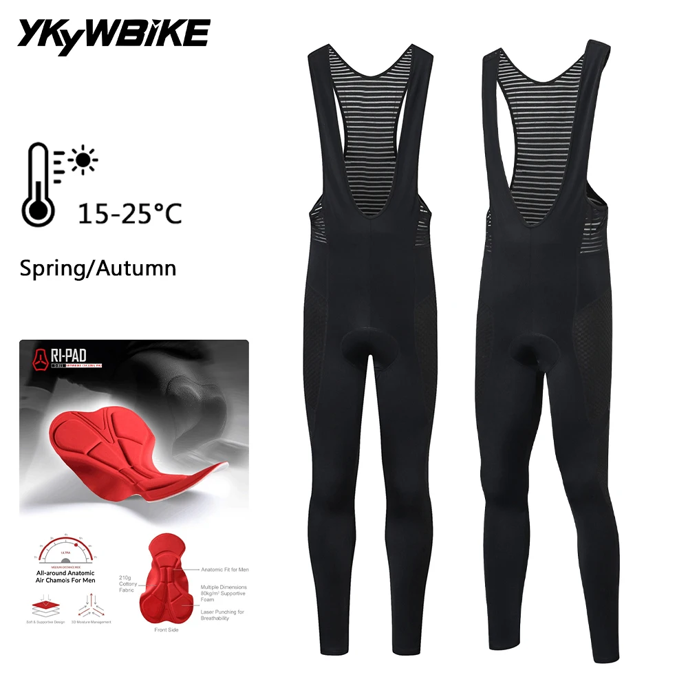 Cycling Pants YKYWBIKE Spring Autumn Cycling Pants Men PRO Bike Long Pants Cool Breathable Cycling bib Quick Dry Bike Tight MTB