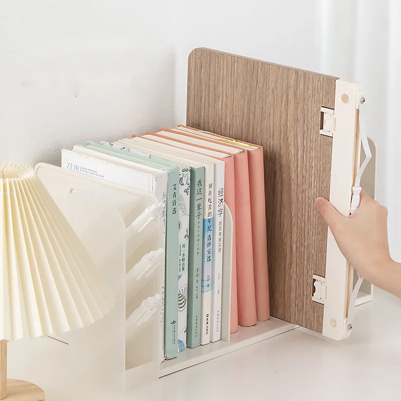 Bamboo Book Stand, Adjustable Book Holder Tray