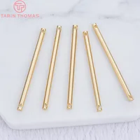 (1902)10 pièces 35x2MM 50x2MM 24K couleur or tiges en laiton connecteur breloques pendentifs haute qualité bijoux à bricoler soi-même résultats accessoires 3