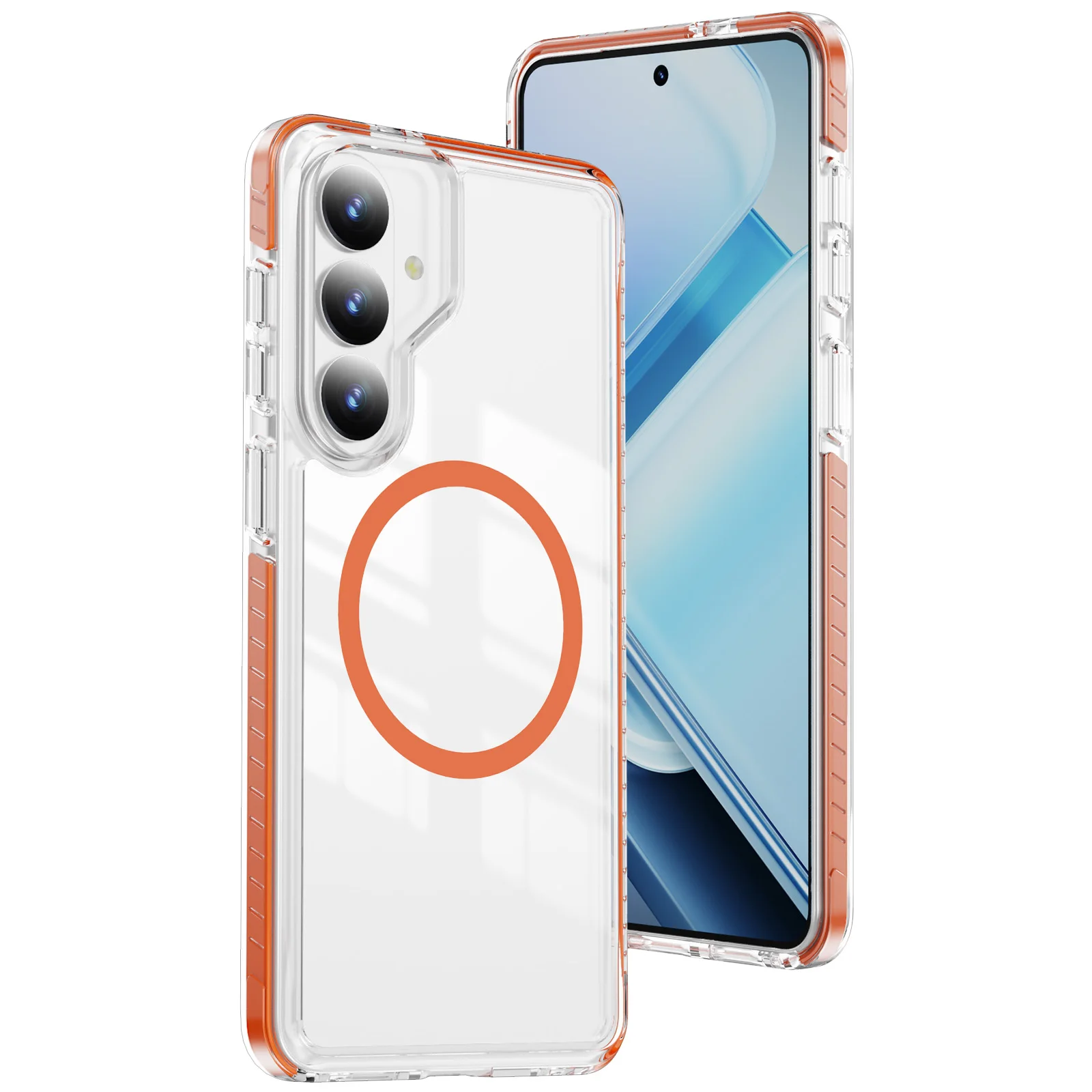 Enhanced Magnetic Transparent Shockproof Phone Case with Airbag Protection