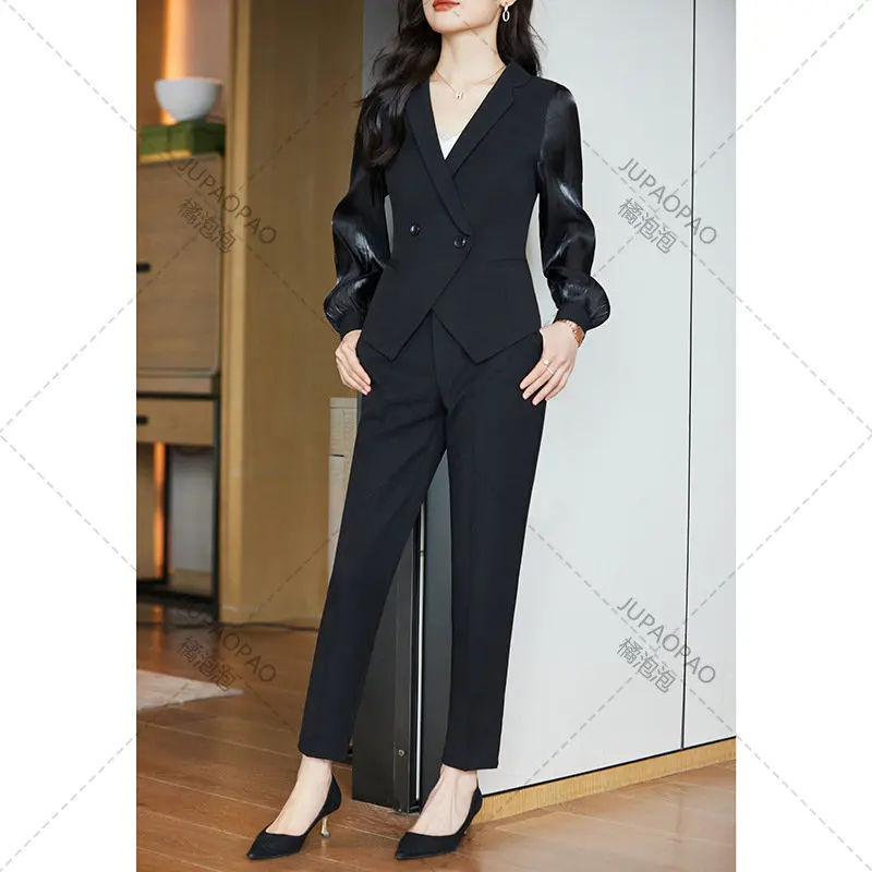 Spring Summer Formal Women Business Suits Pantsuits with Pants and Jackets Coat OL Styles Professional Trousers Set Blazers