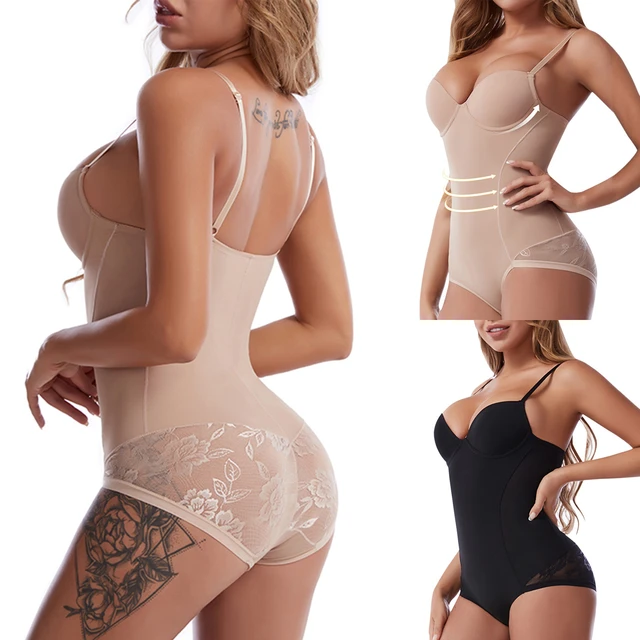 1pc Women's Sexy Lace Slimming Panties, Suitable For Wearing Under Clothing  As A Bodysuit And Shapewear