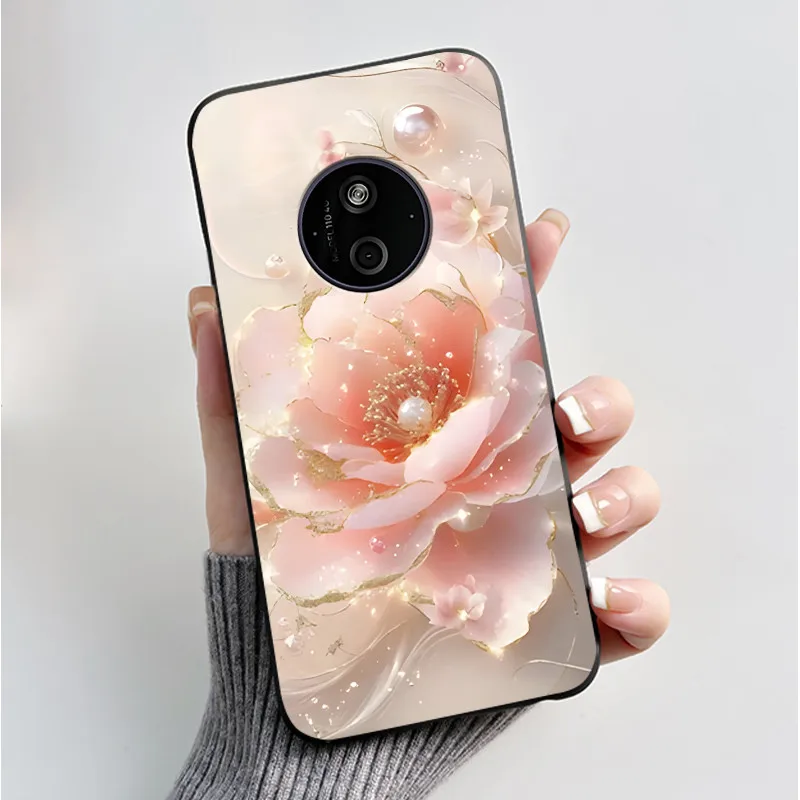 Luxury Fashion Butterfly Flowers Painted Black Soft TPU Silicone Case