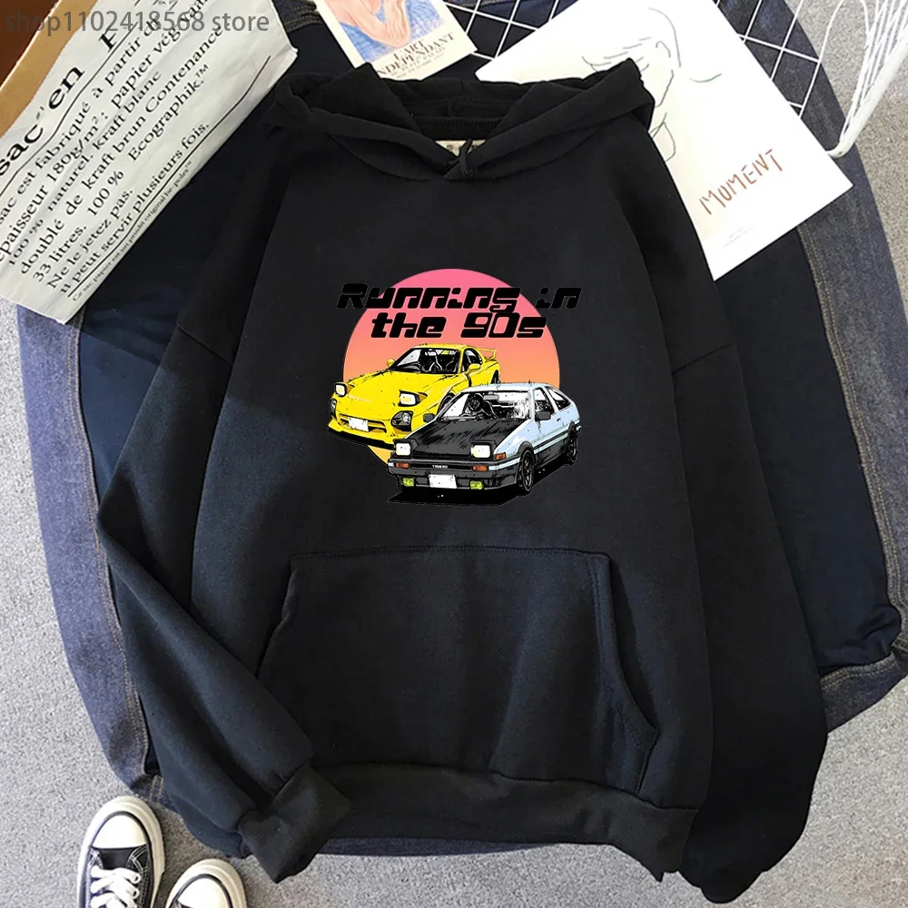 

Running In The 90s Manga Hoodies Initial D Sweatshirt Men Clothing Y2K Clothes Japanese Streetwear Women Long Sleeve Pullovers