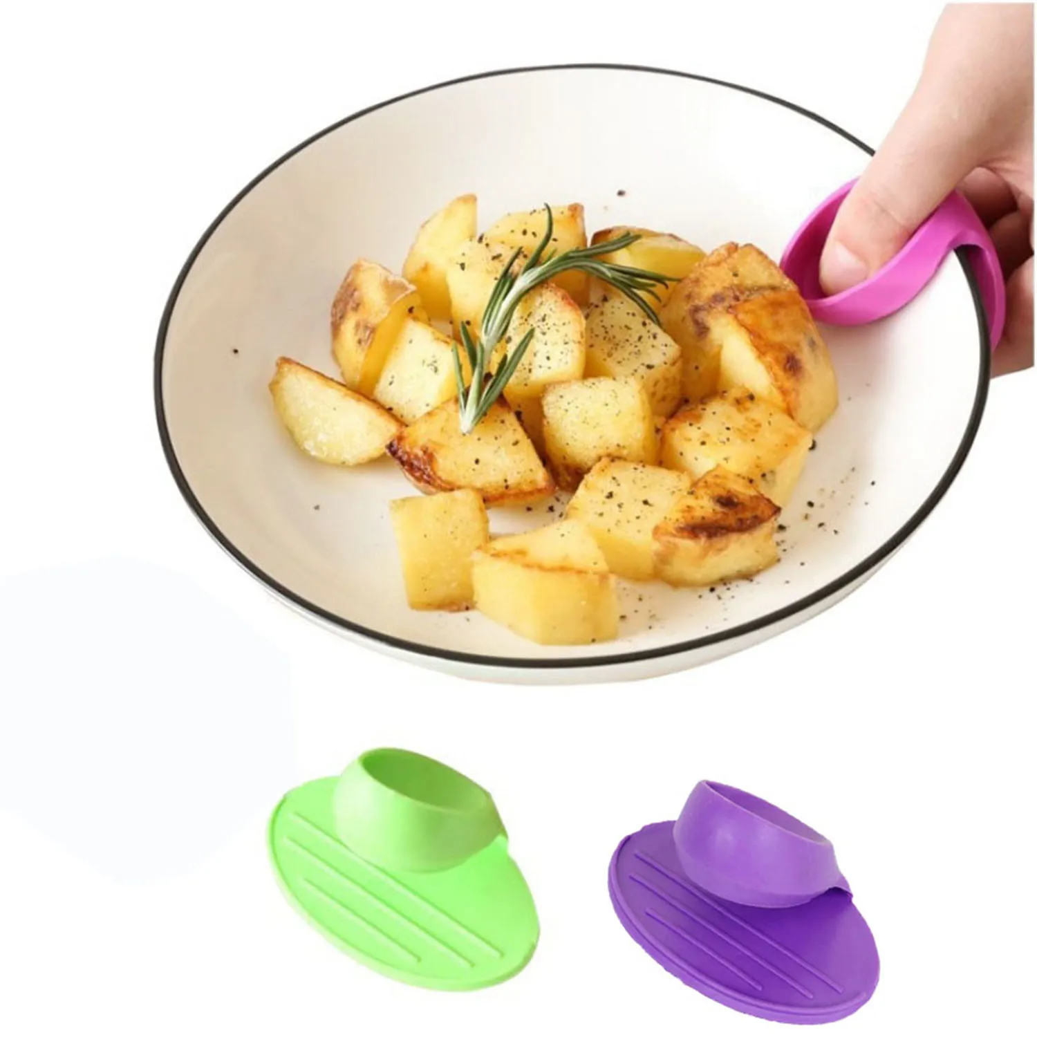 2PCS Silicone Insulated Finger Covers Oven Microwave Gloves, silicone oven mitts,kitchen gloves,silicone oven gloves