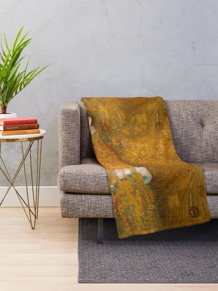 Klimt -Woman in Gold - The Kiss Throw Blanket Cute Blanket Plaid