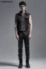 PUNK RAVE Men's Punk Daily Wear Decadent Broken Vest Distressed Turn Collar Casual Denim Waistcoat Streetwear 4