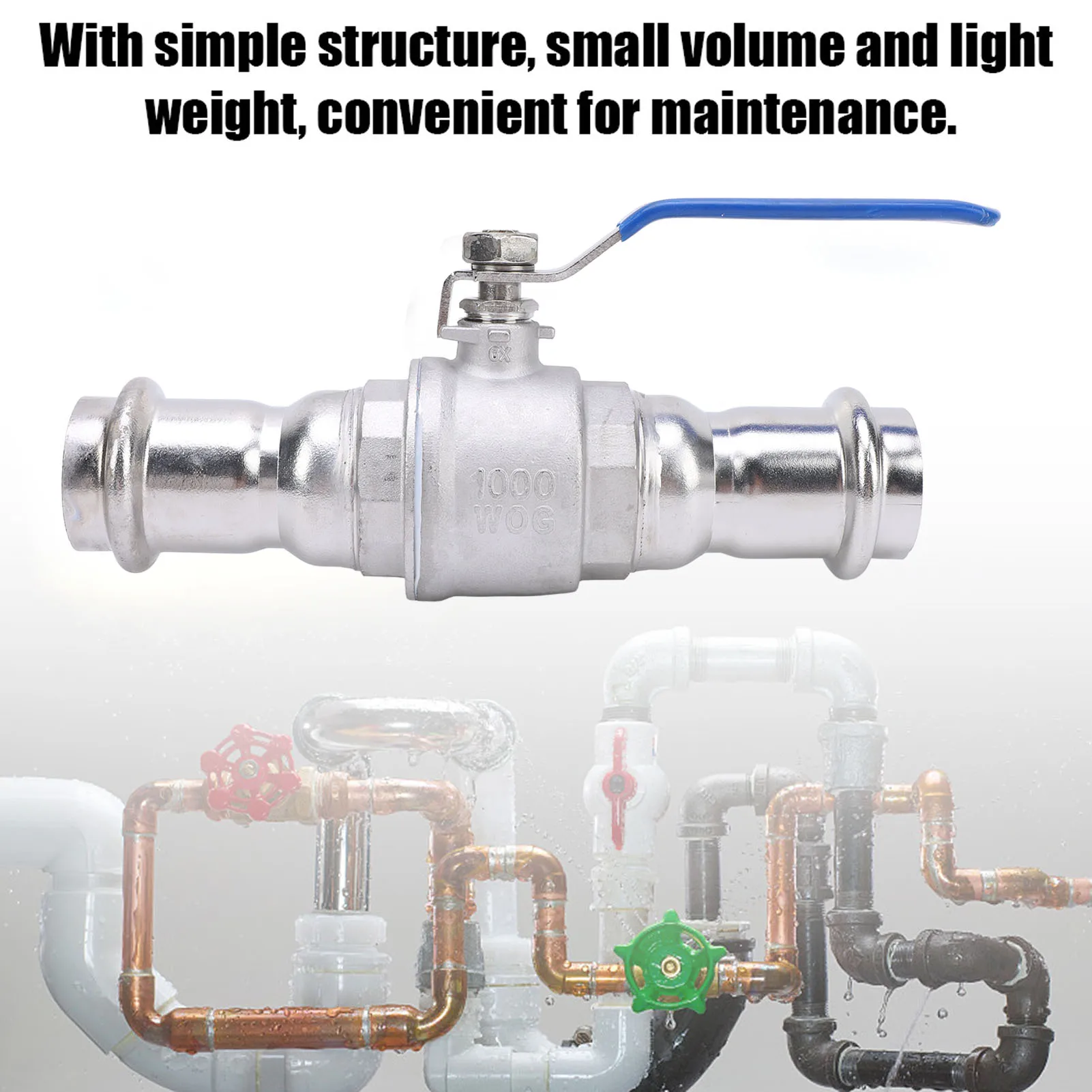 Press Ball Valve 304 Stainless Steel Full Port DN32 1 1/4in Ball Valve For Industrial Applications