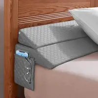 Queen Size Bed Wedge Pillow Bed Gap Filler High Density Foam Adjustable Headboard Support Cushion Removable Cover Comfort and 2