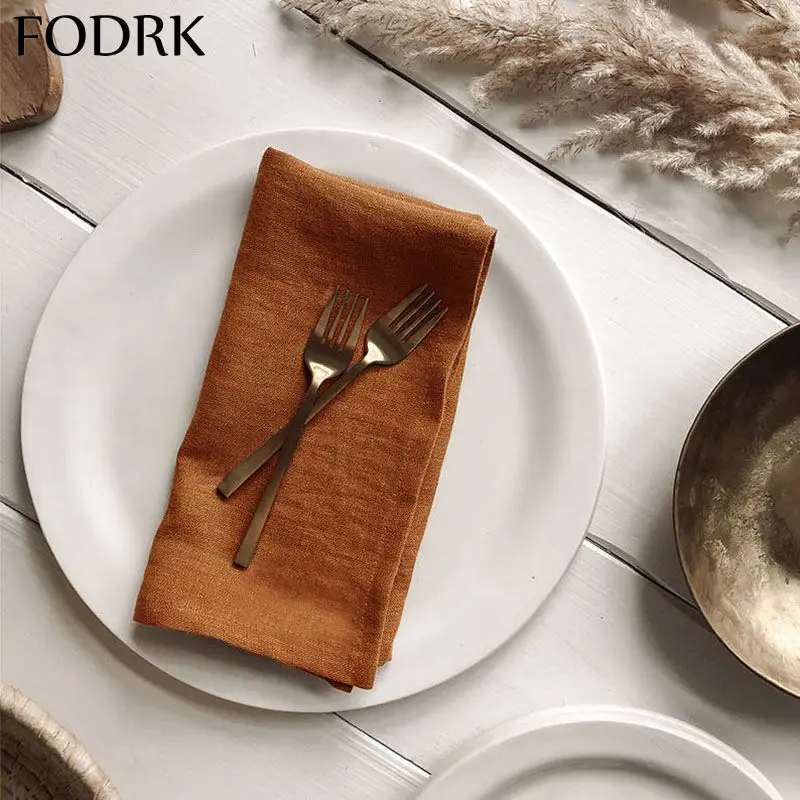 

6pcs Wedding Decoration Cloth Napkin Linen Table and Room Runner Kitchen Towel Gauze Mat Cotton Birthday Design White Tablecloth